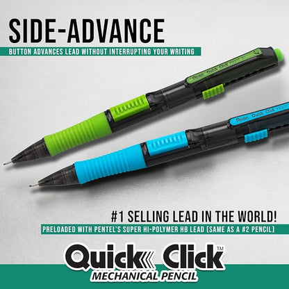 Pentel Quick Click Pop Mechanical Pencil, 2 Eraser Refills - Image 3
