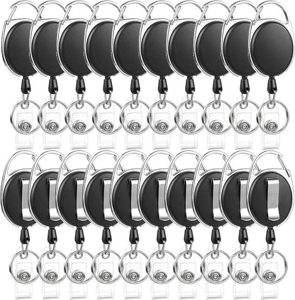 20 Pack Badge Reels Retractable ID Badge Holder by BESARME