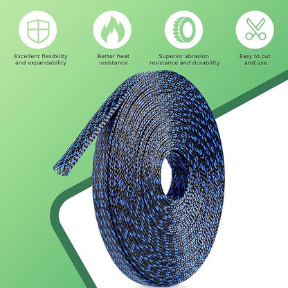 132 ft Expandable Braided Cable Sleeve Wire Loom PET Wire Sleeving，Wrap - Image 4