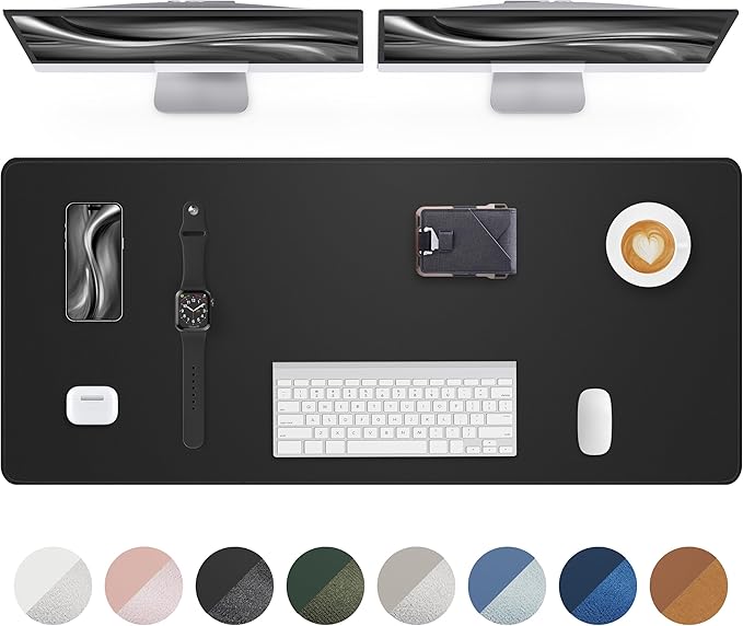 AFIING Leather Desk Protector, Large Mouse Pad, Non-Slip Blotter, Waterproof by AFIING