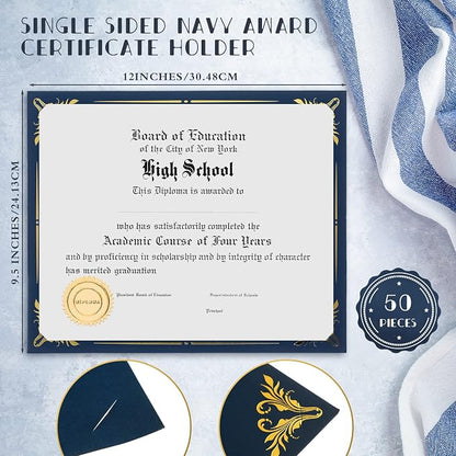Fainne 50 Pcs Single Sided Certificate Holder Diploma Covers - Image 2