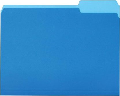 Amazon Basics File Folders for Organization, Letter Size, 1/3 Cut Tab, Sturdy by AmazonBasics