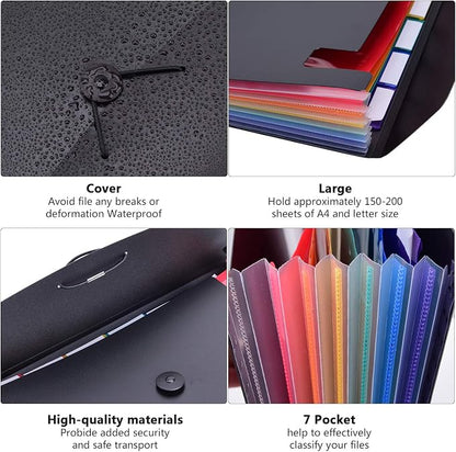 7-Pocket Expanding File 3pcs, Plastic Expandable File Folder - Image 4