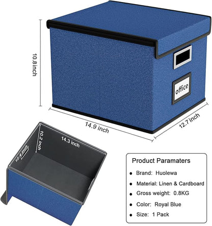 File Organizer Box with Lid, Collapsible File Folder Organizer - Image 6