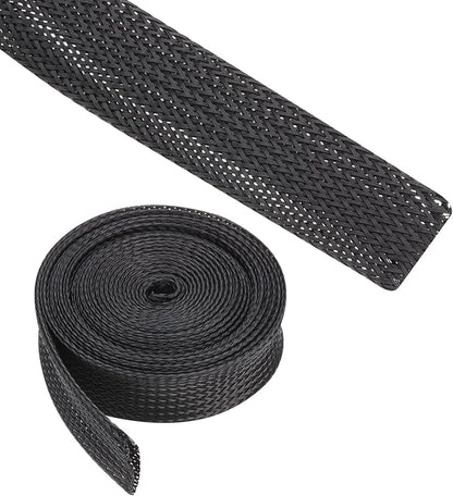 10ft PET Expandable Wire Loom 1 Inch, PET Braided Wire Sleeving Cable by Rebower