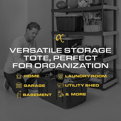 CX Black & Yellow 27-Gallon Heavy Duty Stackable Storage Bins - Image 6