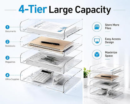 DCA 4 Tier Clear Desk Organizer - Image 3
