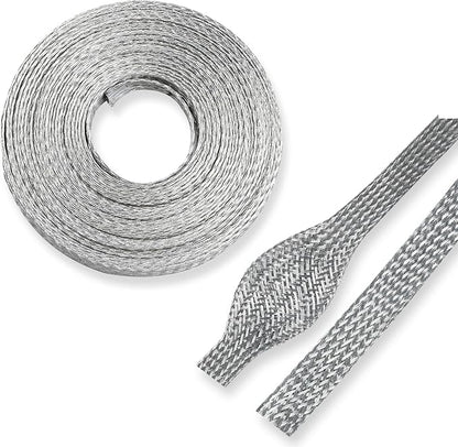 Tinned Copper Braid Metal Cable Shielding Sleeve Ground Straps Interference by BuyUneed