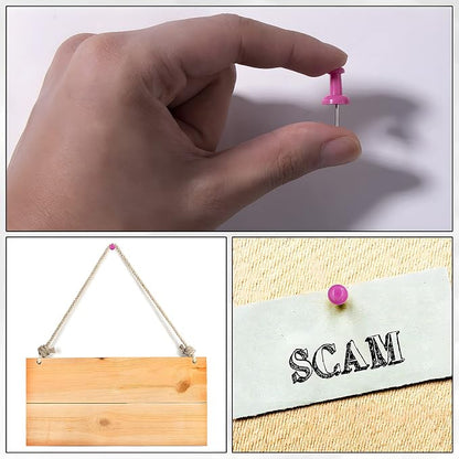 VAPKER Push Pins Tacks 120Pcs Solid Hot Pink Thumb Tacks Larger Size Pin Map - Image 5
