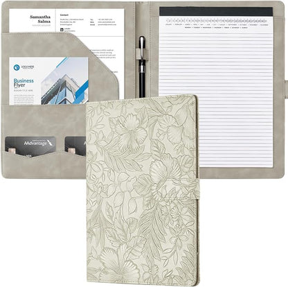 Mymazn Padfolio Portfolio Binder, Faux Leather Interview Resume Folder by Mymazn