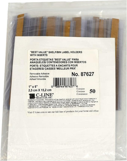 C-Line Self-Adhesive Label Holders, Top Load, 1 X 6 - Image 5