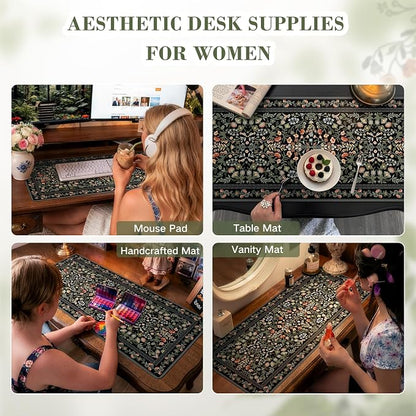 iCasso Desk Mat for Keyboard and Mouse, Large Mouse Pad, Desk Pad Mat, - Image 9