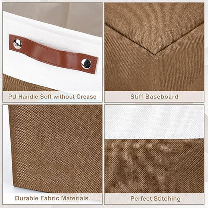 Bagnizer Large Fabric Storage Baskets | 50L Storage Bins, Decorative Linen - Image 5