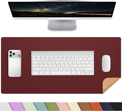 AFIING Leather Desk Pad Protector, 23.6" x 13.7", Waterproof, Non-Slip Mouse by AFIING