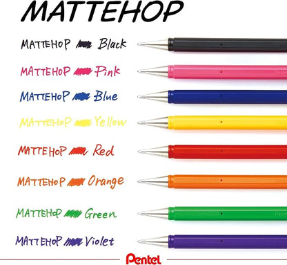 Pentel Mattehop 1.0mm Gel Roller 7pc Wallet - Image 11