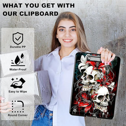 Red Lily Skull A4 Clipboard - Image 2