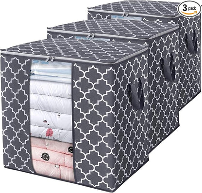 WISELIFE Storage Bags 3 Pack/100L Large Blanket Clothes Organization and by WiseLife