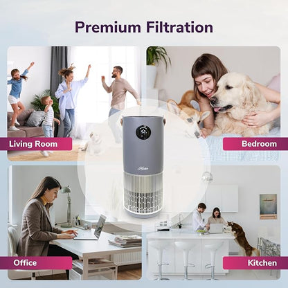 Hunter Fan Company Humidifier and Air Purifier In One, Advanced Filtration Air Purifiers for Home, Air Purifiers for Home Pets, Humidifiers for Bedroom and Humidifiers for Bedroom Baby, Grey/Silver - Image 3