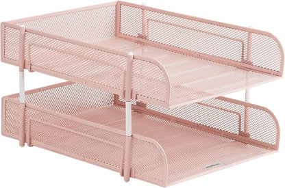 Mind Reader Stackable Paper Tray, Desktop Organizer, File Storage, Metal Mesh - Image 7