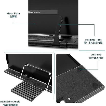 Readaeer Metal Book Stand for Desk Portable Document Holder for Cook Book - Image 4
