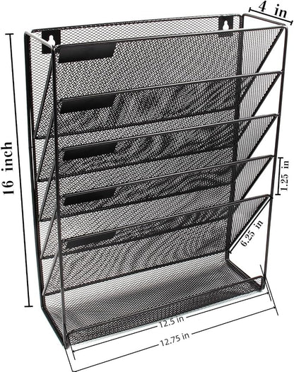 EasyPAG 5 Tier Wall File Holder, Mesh Hanging Folder Organizer - Image 8