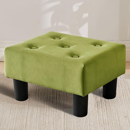 Small Foot Stool Ottoman, Velvet Footstool Ottoman Foot Rest by FIMIVIBI
