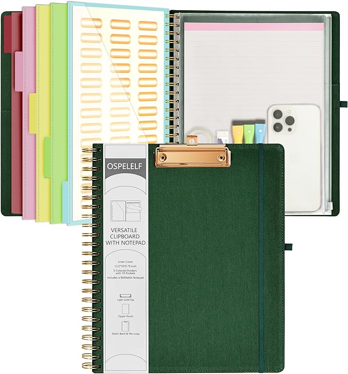 Ospelelf Foldable Spiral Clipboard Folio by OspelelfOfficeSupplies