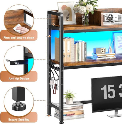 REIBII 2-Tier Desk Shelf with LED - Image 4