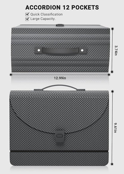Expanding File Folder/Accordion File Organizer/Portable File Box - Image 4