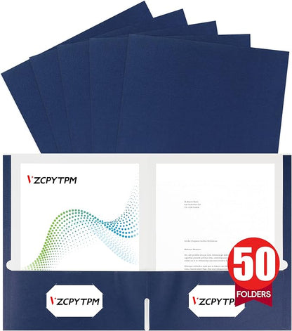 VZCPYTPM 50 Pack Navy Blue Folders by OfficeSuppliesDirect