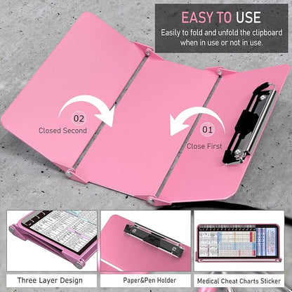 Nursing Clipboard Foldable, Foldable Clip Board w/Nursing Edition Cheat Charts - Image 5