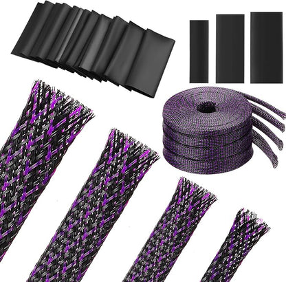 Tatuo 65.6 ft Expandable Braided Cable Sleeve Multi Size Braided Wire Sleeve by Tatuo