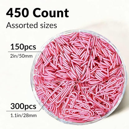 NEEWAY 450pcs Paper Clips Assorted Sizes, Small and Large Paper Clips, Coated - Image 3