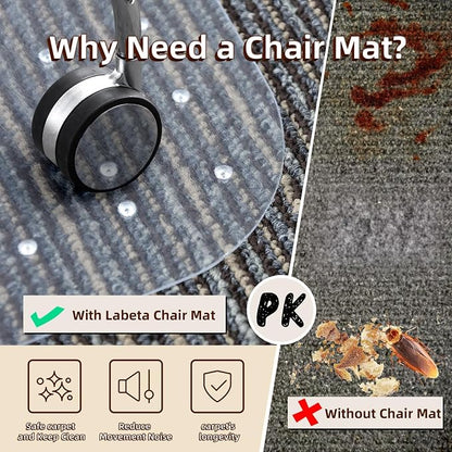 Lebata Office Chair Mat for Carpet Floor, Slip Resistant Heavy Duty Under Desk - Image 3