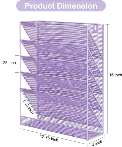 EasyPAG 5 Tier Wall File Holder, Mesh Hanging Folder Organizer - Image 8