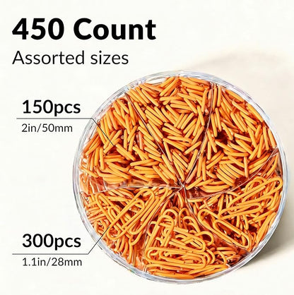 NEEWAY 450pcs Paper Clips Assorted Sizes, Small and Large Paper Clips, Coated - Image 3