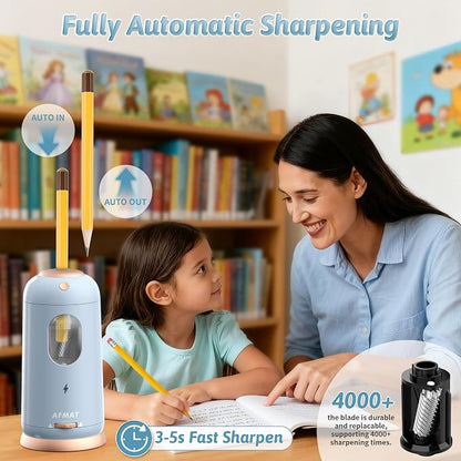 AFMAT Electric Pencil Sharpener, Auto in & Out, Fully Automatic Pencil Sharpener - Image 2
