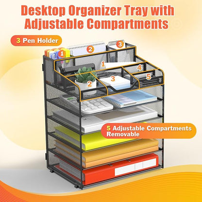 Docnest 6 Tier Mesh Desk Organizer - Image 4