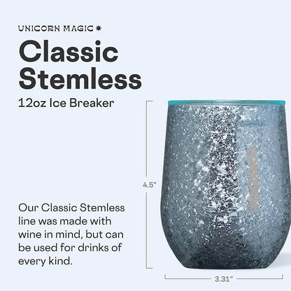 Corkcicle Stemless Wine Tumbler - Keeps Drinks Cold for 6 Hours - Triple-Insulated Stainless Steel - Non-Slip Base - Summer Drinkware Gift - Keeps Drinks Cold - 12 oz - Ice Breaker - Image 2