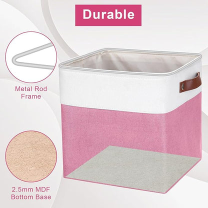 Bagnizer Collapsible Fabric Storage Cubes 11x11 Cube Storage Bins, 4 Pack - Image 4