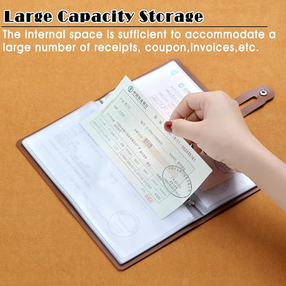 Leather Receipt Organizer, Portable Receipt Holder - Image 7