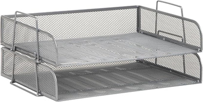Mind Reader Stackable Paper Tray, Desktop Organizer, File Storage, Metal Mesh - Image 7