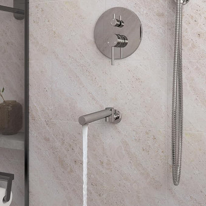 MONDAWE Round Shower Faucets Sets Complete with Tub Spout, Wall Mounted Shower System 10 Inch Rainfall Shower Head with Handheld Combo, Chrome High Pressure Shower Faucet Set - Image 9