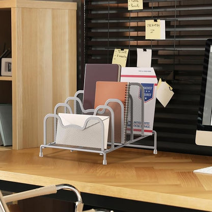 Simple Houseware Desk 5 Sections Step File Sorter Organizer - Image 2