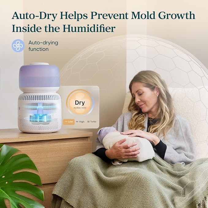 LEVOIT Evaporative Humidifiers for Bedroom Baby, Dual Air and Water Filters, Separate Sensor, Blue Light Free for Nursery Nightlight, Auto Dry, Smart Control & Alexa, Auto Mode, 3.8L Tank for 36H - Image 5