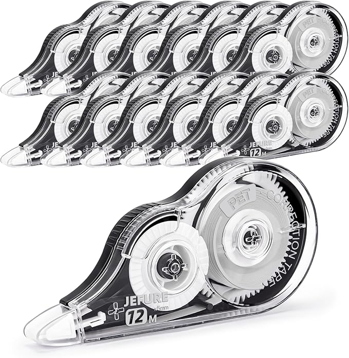 12 Pcs Correction Tape, 39.37 Ft White Wrong Out Tear-Resistant Bulk, Instant by JEFURE