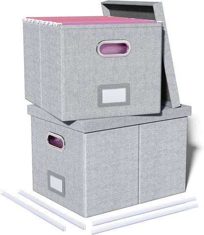 Oterri 2 Pack File Storage Organizer, Filing Box, Portable File Box by Oterri