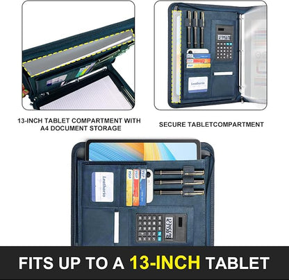 Leathario Portfolio Binder, 3-Ring Folder Organizer, Includes 5 Sheet - Image 5