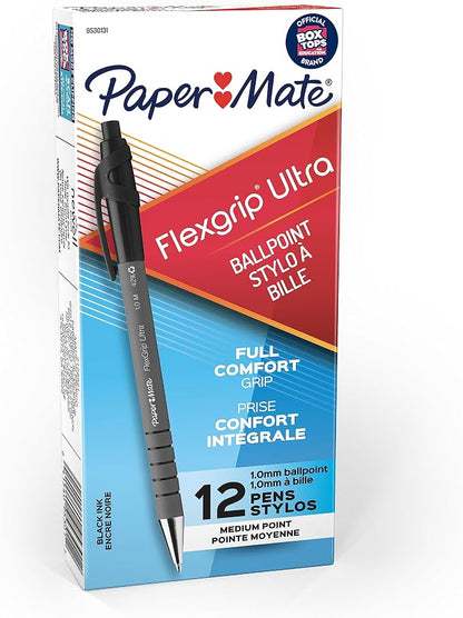 Paper Mate FlexGrip Ultra Retractable Ballpoint Pens, Medium Point, Journaling by Unknown