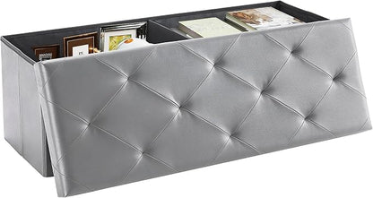 DUMOS 43 Inch Folding Storage Ottoman Bench, Large Storage Chest withThicker by DumosLifestyle
